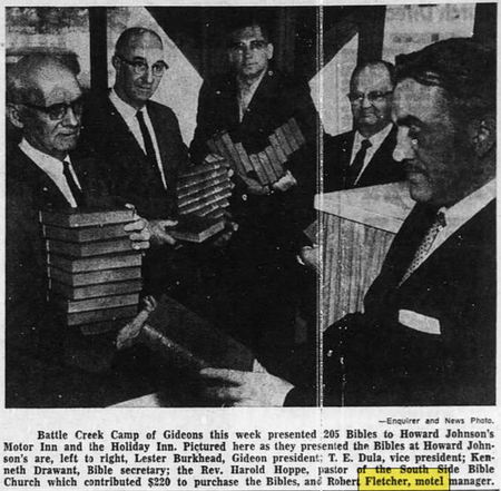 Fletcher Motels - Feb 1963 Bible Distribution